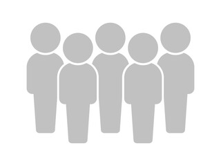 立っている5人の人物のアイコン･ピクトグラム - シンプルなグループ･5人組のイメージ素材