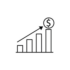 Finance, growth, interest line icon. Outline vector.