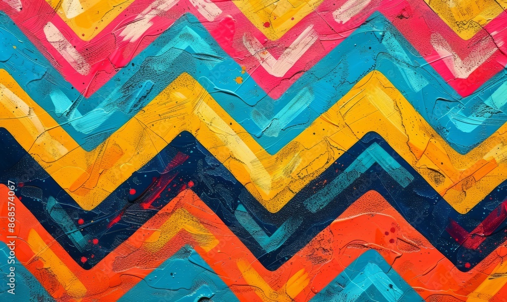 Poster bright and bold zigzag pattern