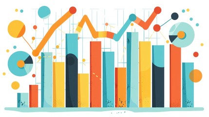 Fototapeta premium Abstract Colorful Chart with Growth Trend