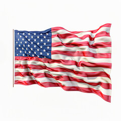 Fototapeta premium A red, white, and blue American flag waving in the wind