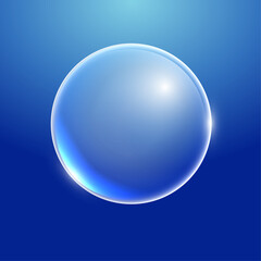 Realistic transparent  3d bubbles underwater . Soap bubbles vector illustration