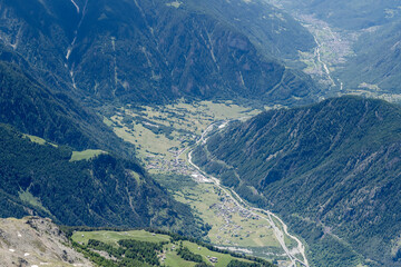 Mondadizza village aerial, Sondrio, Italy
