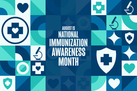August is National Immunization Awareness Month. Holiday concept. Template for background, banner, card, poster with text inscription. Vector EPS10 illustration.