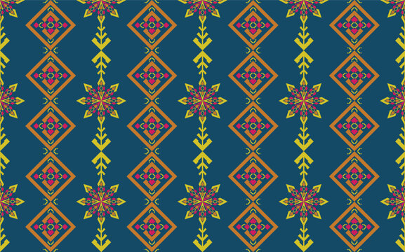 Abstract ethnic geometric seamless patterns colorful design for background, wallpaper, textile, print, wrapping, fabric, clothing, home decor. vector illustration