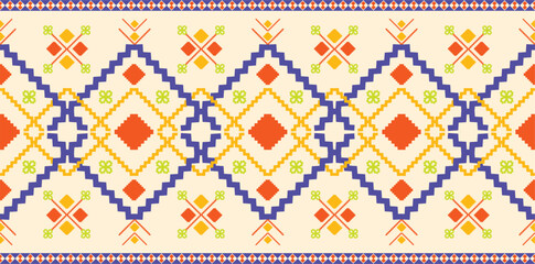 Abstract ethnic geometric seamless patterns colorful traditional design for background, wallpaper, textile, print, wrapping, fabric, clothing, home decor. vector illustration