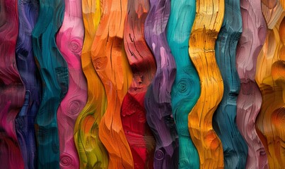 Abstract wood grain in vibrant hues