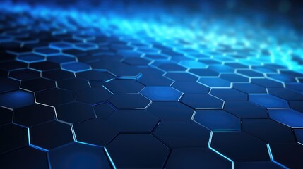 Naklejka premium Geometric blue hexagonal patterns background