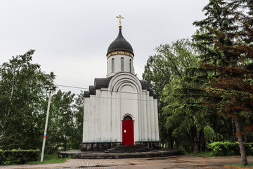 Omsk, Omsk Region, Russian Federation - June 6, 2024. Chapel of St. George the Victorious,...