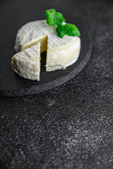 soft cheese goat or sheep cheese natural milkfresh appetizer meal food snack on the table copy space food background rustic top view