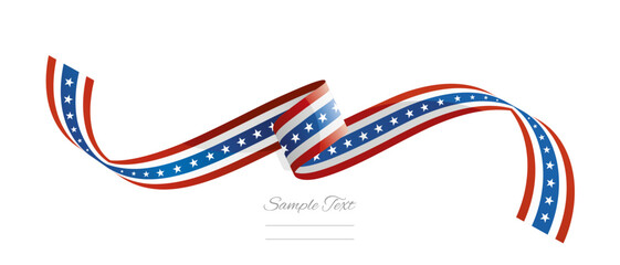 USA flag ribbon vector illustration. American flag ribbon on abstract isolated on white color background © simbos