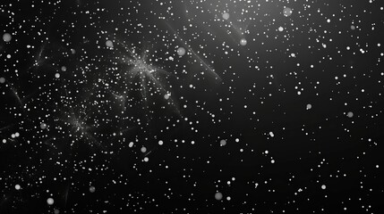 Abstract Vector Noise with Snow, Stars, Twinkling Lights, and Rain Drops on Black Background - Distressed Grunge Texture Overlay, Small Particles of Debris and Dust