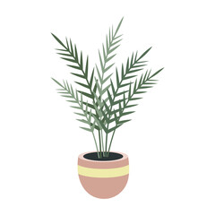 Plant in pot vector illustration. Cartoon flat different indoor potted decorative houseplants for interior home or office decoration, green garden floral collection icons isolated on white