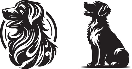 Dog silhouette vector art illustration