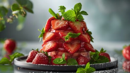 Vibrant Stack of Fresh Strawberries Bandung 20 maret 2023