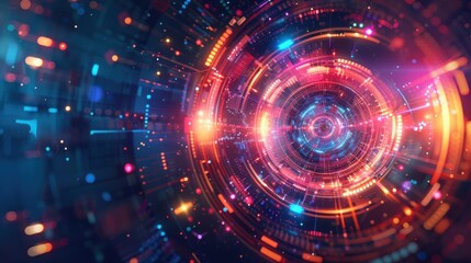 Fototapeta premium Abstract Digital Circle of Light