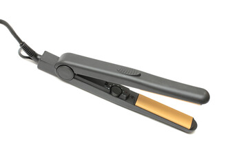 Modern hair straightener isolated on white background