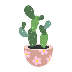 Plant in pot vector illustration. Cartoon flat different indoor potted decorative houseplants for interior home or office decoration, green garden floral collection icons isolated on white