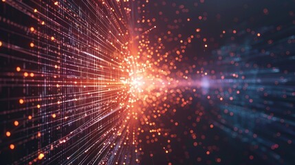 Obraz premium Abstract Digital Network with Glowing Lines and Particles