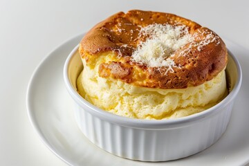 Rich and Creamy Cheese Souffle with Parmesan Garnish