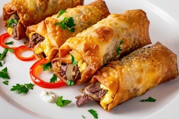 Tantalizing Cheese Steak Egg Rolls and Crispy Ranch Pepper Rings