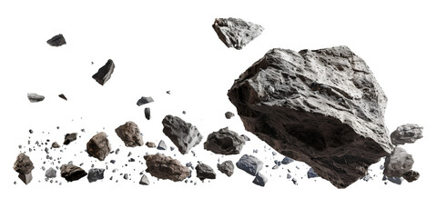 3d rendering of a pile of coal isolated on transparent background. 
