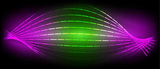 Fototapeta premium Neon wave lines with blend effect. Vector Illustration For Wallpaper, Banner, Background, Card, Book Illustration, landing page