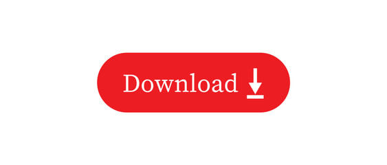 Fototapeta premium Red Transparent Download Button PNG
