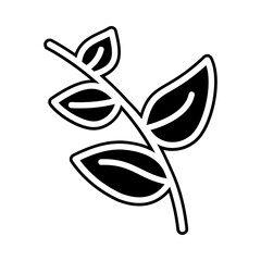 leaf icon - botany, herbal, ecology, bio, organic, vegetarian, eco, fresh, nature outline pictogram for flora
