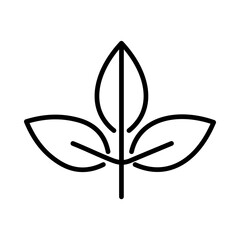 leaf icon - botany, herbal, ecology, bio, organic, vegetarian, eco, fresh, nature outline pictogram for flora