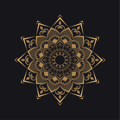 luxury ornamental mandala with golden color arabesque floral pattern islamic east style background in gold color