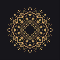 luxury ornamental mandala with golden color arabesque floral pattern islamic east style background in gold color