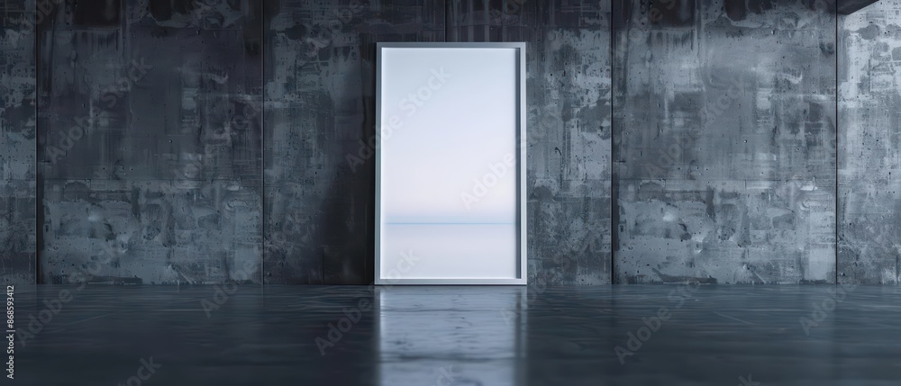 Aufkleber hightech visual of a poster frame in a minimalist setting with copy space