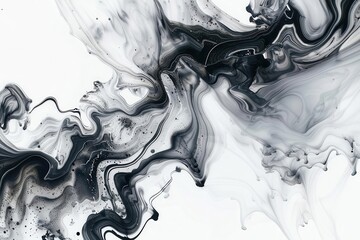 mesmerizing marble ink swirls on white background abstract widescreen display illustration