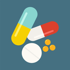 Medical elements and medicine sign health care design. Hospital pharmacy