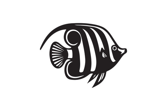 recommend clip art: Aquarium Fish silhouette vector illustration.