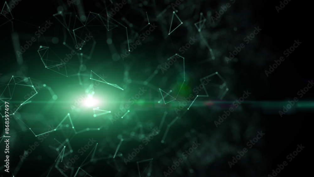 Poster abstract lines, dots and triangle shapes graphic. concept shining science copy space illustration ba