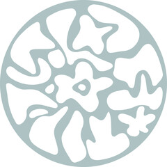 Wavy Blue Flowers - Abstract Vector Graphic