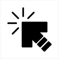 Click icon, pointer arrow icon, cursor icon vector, on a white background.
