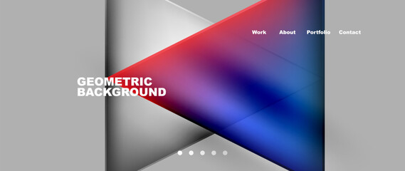 Naklejka premium Metal triangles with colorful bright triangles. Geometric modern minimalist design template