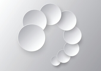 abstract 3d circle paper art vector simple graphic design background