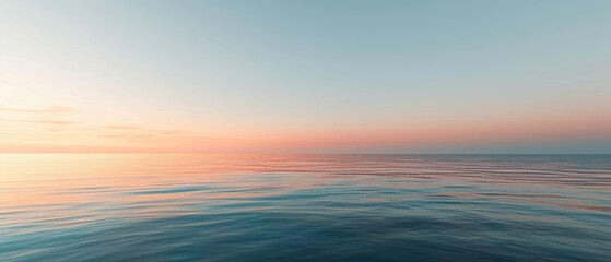 Obraz premium The ocean is calm and peaceful, with a beautiful sunset in the background