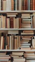 Obraz premium Free photo internet library online education concept, front view of hardback books with copy space in the library1