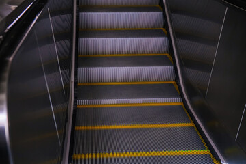 Obraz premium Station escalators. Comfort and safety of movement of passengers