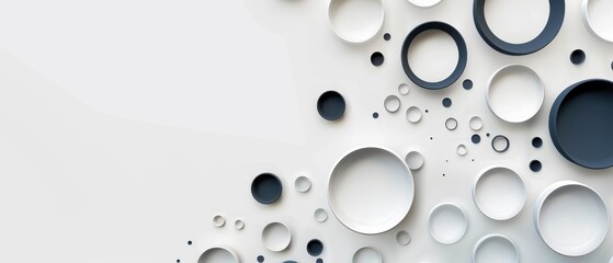 A white background with a lot of circles of different sizes