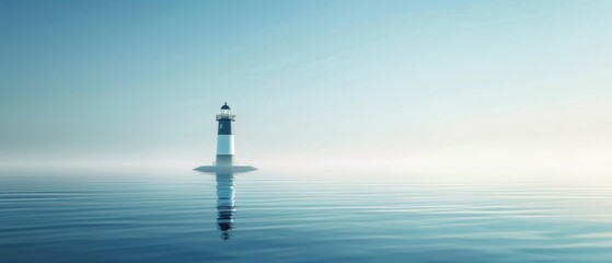 Obraz premium A lighthouse is standing in the middle of the ocean