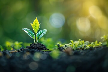 achieving and growing sustainability concept. Aim to ptositive impact on the world while also making a profit. Socially responsible investing, ESG factors, impact investing, sustainable investing