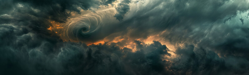 Obraz premium Closeup of Tornado Forming Against Stormy Sky in 4K