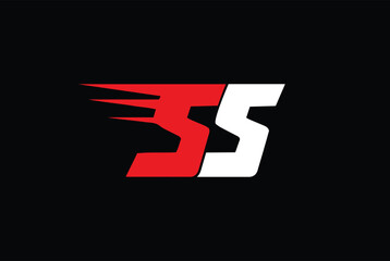 Obraz premium Letter SS, S abstract letters speed logo monogram