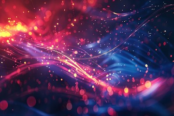 modern conceptual background of wires and glowing particles